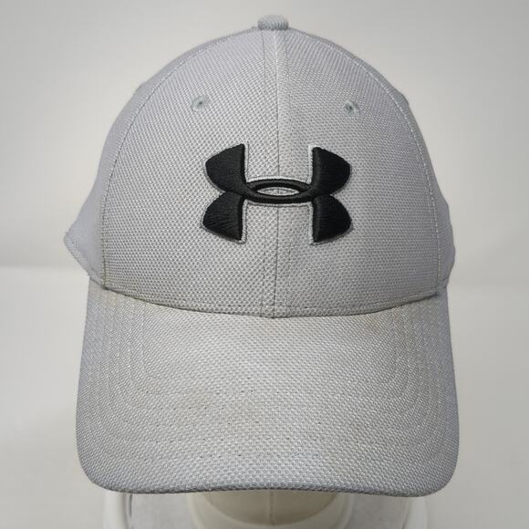 Under Armour Fitted Hat Gray XL Embroidered UA Classic Fit Vent Holes - Picture 2 of 8